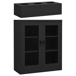 vidaXL &Nu;&tau;&omicron;&upsilon;&lambda;ά&pi;&alpha; &Gamma;&rho;&alpha;&phi;&epsilon;ί&omicron;&upsilon; &mu;&epsilon; &Gamma;&lambda;ά&sigma;&tau;&rho;&alpha; &Alpha;&nu;&theta;&rho;&alpha;&kappa;ί 90x40x128 &epsilon;&kappa;. &Alpha;&tau;&sigma;ά&lambda;&iota;&nu;&eta;