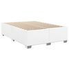 vidaXL Κρεβάτι Boxspring με Στρώμα Λευκό 140x190εκ.από Συνθετικό Δέρμα