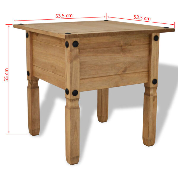 VidaXL Βοηθητικό Τραπέζι Corona 53,5x53,5x55 εκ. από Μεξικάνικο Πεύκο