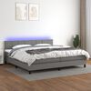 vidaXL &Kappa;&rho;&epsilon;&beta;ά&tau;&iota; Boxspring &mu;&epsilon; &Sigma;&tau;&rho;ώ&mu;&alpha; & LED &Sigma;&kappa;.&Gamma;&kappa;&rho;&iota; 200x200&epsilon;&kappa;. &Upsilon;&phi;&alpha;&sigma;&mu;ά&tau;&iota;&nu;&omicron;