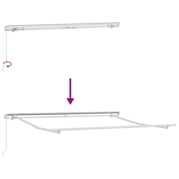 vidaXL Manual Retractable Awning Κόκκινη και Καφετιά 300x250 cm