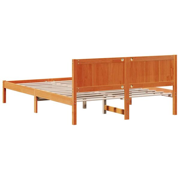 vidaXL Σκελετός Κρεβατιού Καφέ 140 x 200 cm Μασίφ ξύλο πεύκου