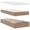 vidaXL Οθωμανικό κρεβάτι με στρώματα & LEDs Cappucino Faux Leather