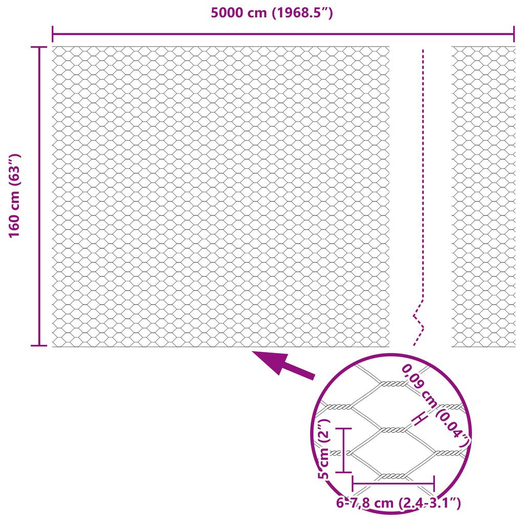 Φράχτης Hexagon vidaXL Πράσινος 1.6x50 μ Χάλυβας