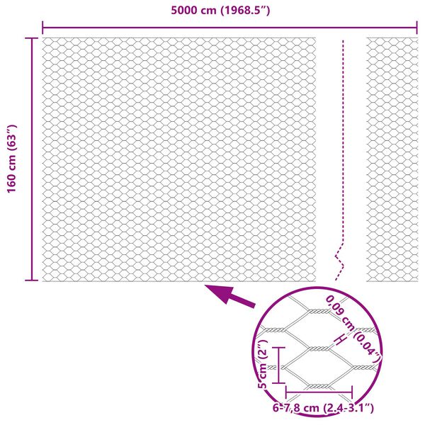 Φράχτης Hexagon vidaXL Πράσινος 1.6x50 μ Χάλυβας