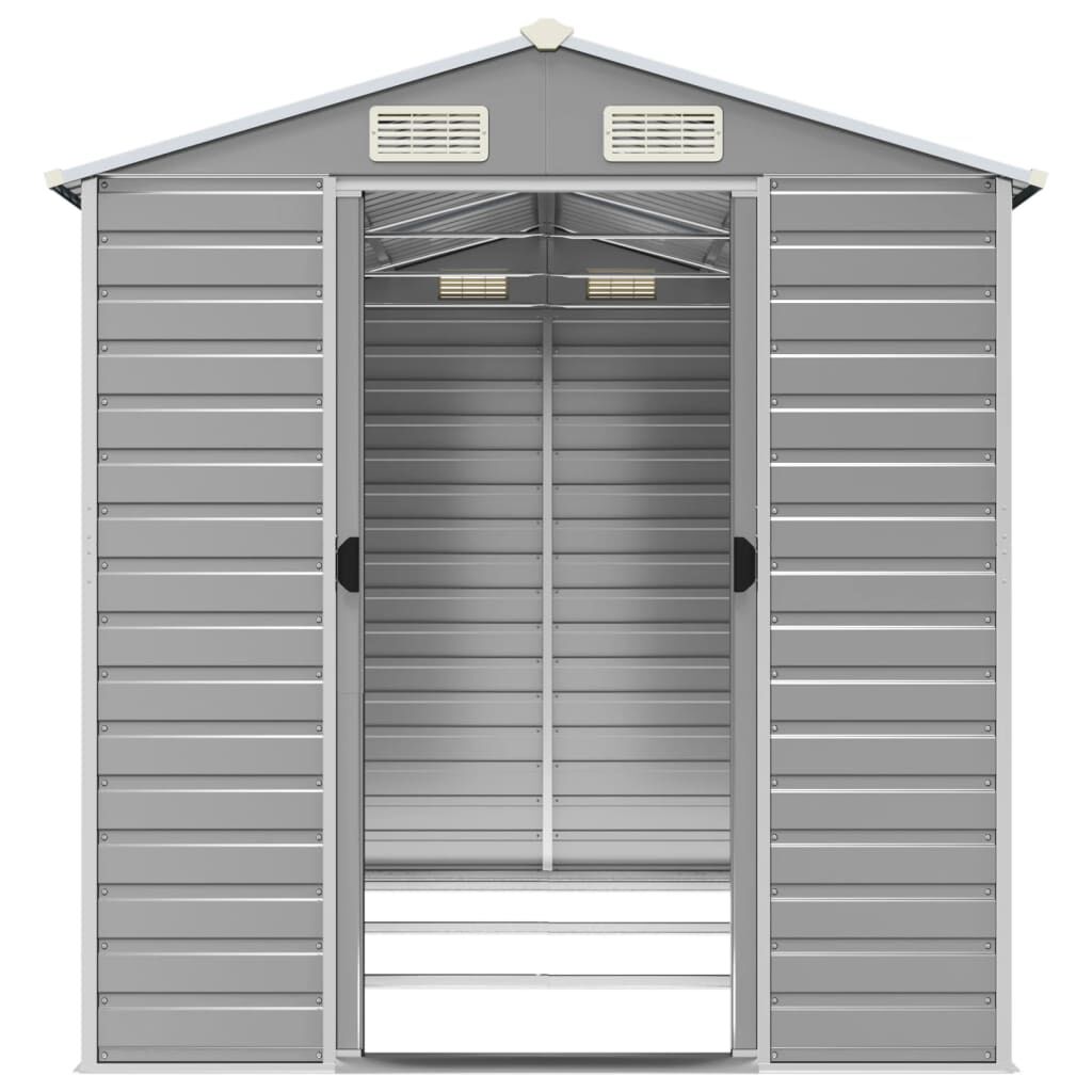 vidaXL Αποθήκη Κήπου Ανοιχτό Γκρι 191x300x198 εκ. Γαλβανισμένο Ατσάλι