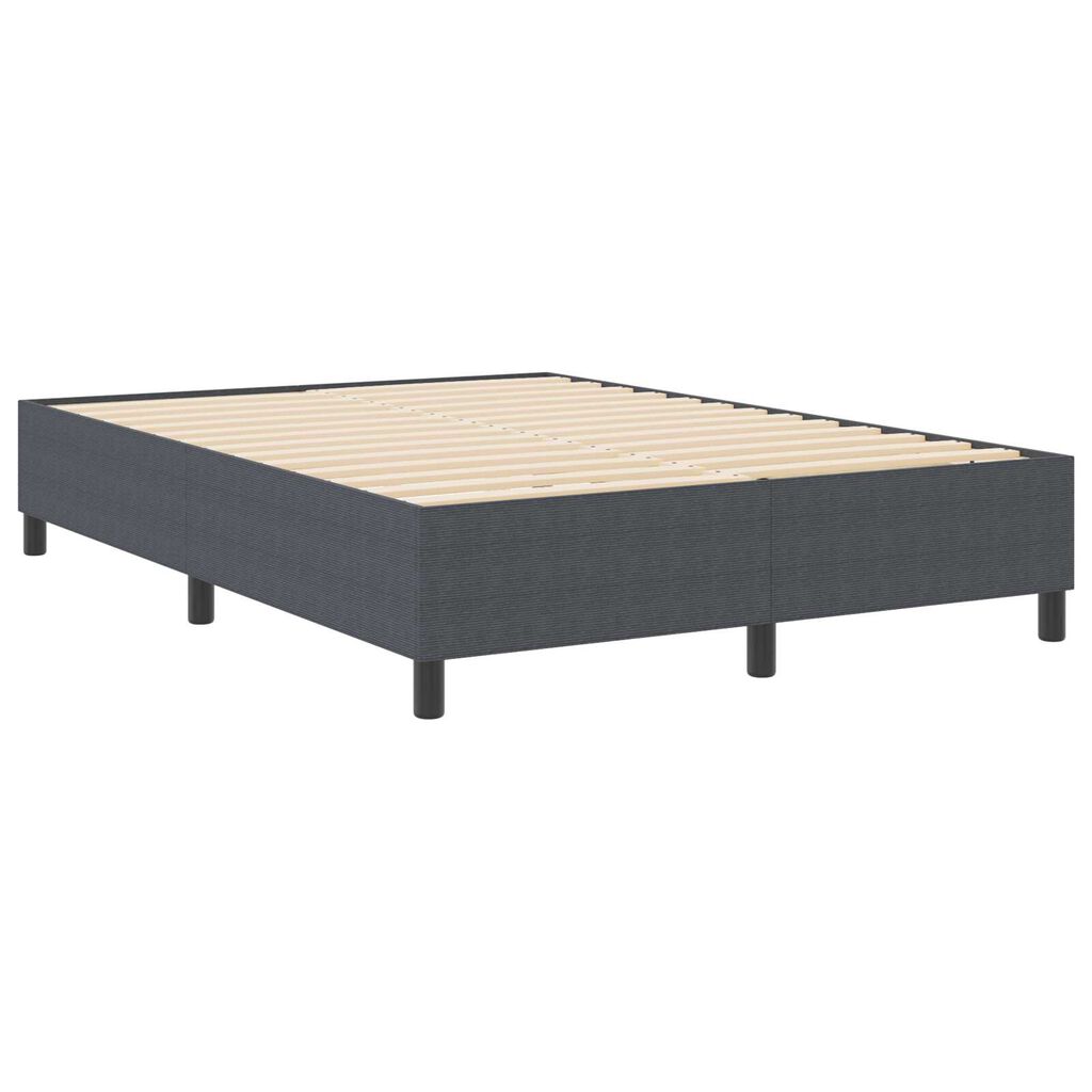 vidaXL Κρεβάτι με ελατήρια Σκούρο γκρι 140 x 200 cm Βελούδο