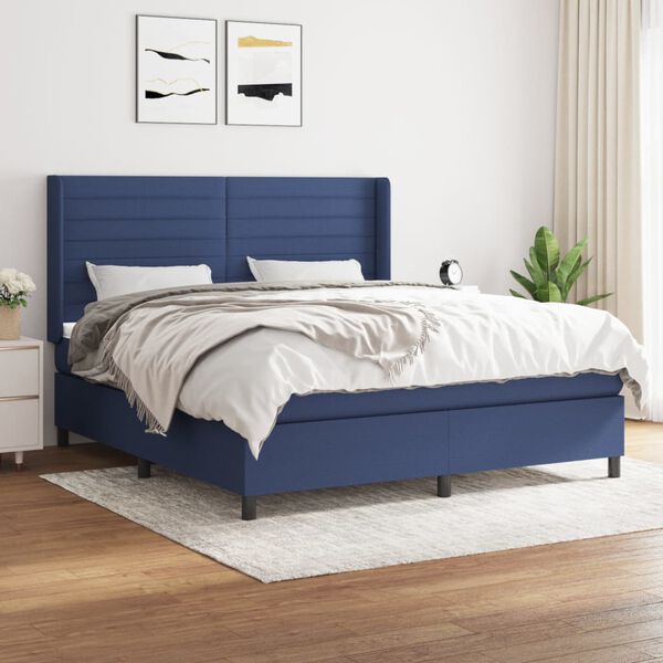 vidaXL &Kappa;&rho;&epsilon;&beta;ά&tau;&iota; Boxspring &mu;&epsilon; &Sigma;&tau;&rho;ώ&mu;&alpha; &Mu;&pi;&lambda;&epsilon; 160x200 &epsilon;&kappa;. &Upsilon;&phi;&alpha;&sigma;&mu;ά&tau;&iota;&nu;&omicron;