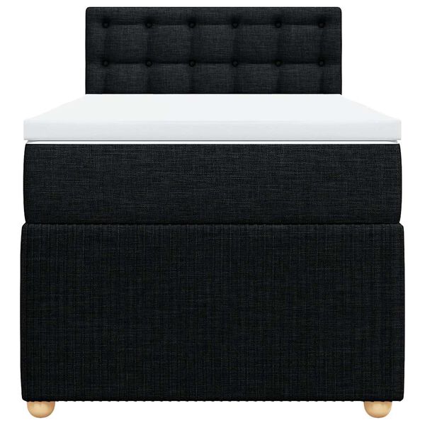 vidaXL Κρεβάτι Boxspring με Στρώμα Μαύρο 80 x 200 εκ. Υφασμάτινο