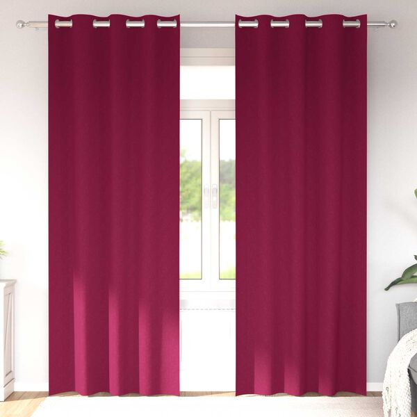 vidaXL Κουρτίνες με κουρτίνες 2 pcs Κόκκινο 260 x 140 εκ. Πολυεστέρας