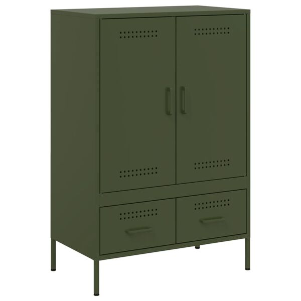 vidaXL Ντουλάπι Πράσινο Λαδί 68x39x101,5 εκ. από Ατσάλι