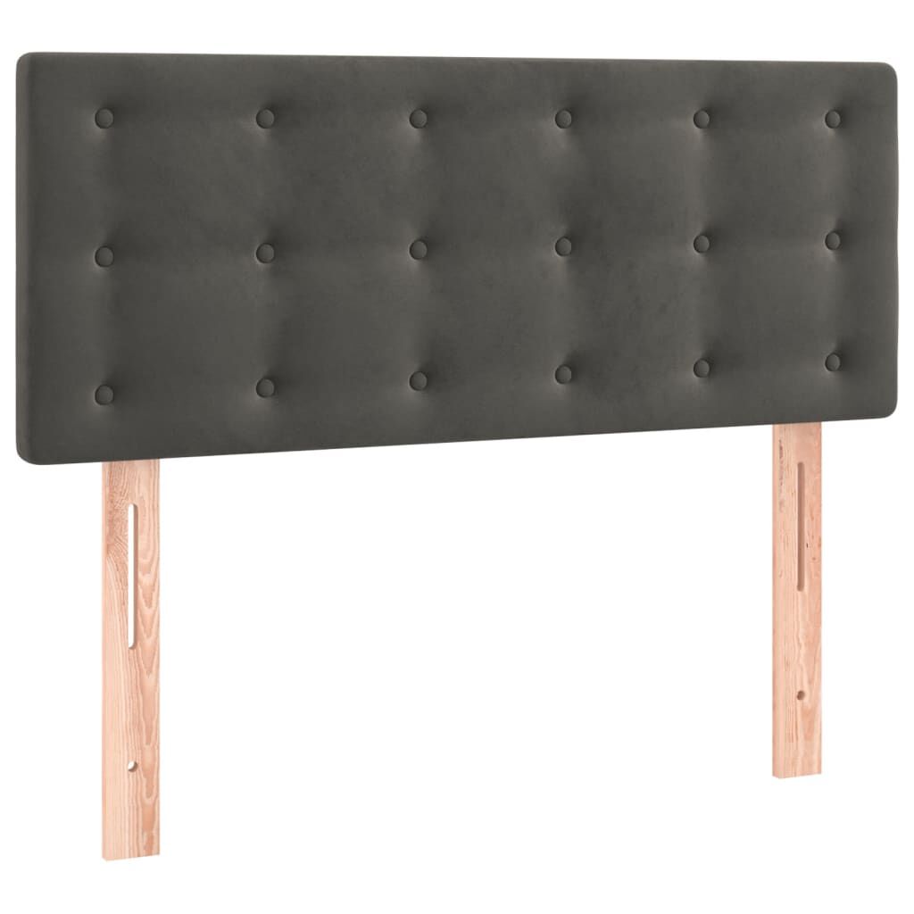 vidaXL Κρεβάτι Boxspring με Στρώμα Σκούρο Γκρι 90x190 εκ. Βελούδινο