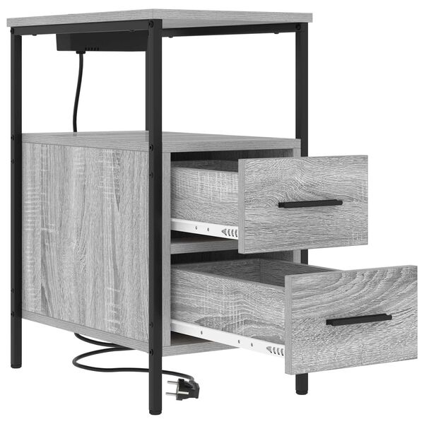 vidaXL Κομοδίνο Γκρι sonoma 30 x 48 x 61 εκ Επεξεργασμένο ξύλο