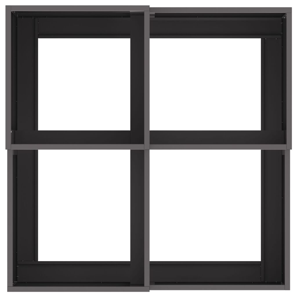 vidaXL Γλάστρα Κήπου 80x80x48 εκ Μαύρο Ατσάλι
