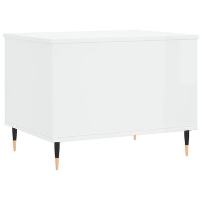 vidaXL Τραπεζάκι Σαλονιού Γυαλ. Λευκό 60x44,5x45εκ. Επεξεργασμένο Ξύλο