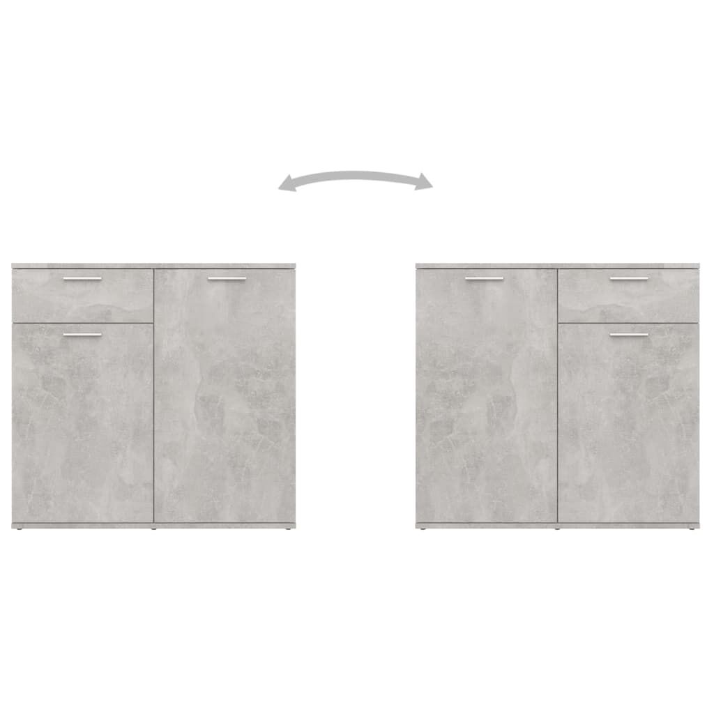 vidaXL Μπουφές Γκρι Σκυροδέματος 160 x 36 x 75 εκ. από Επεξ. Ξύλο