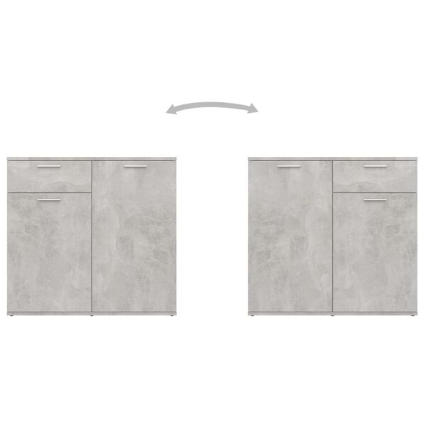 vidaXL Μπουφές Γκρι Σκυροδέματος 160 x 36 x 75 εκ. από Επεξ. Ξύλο