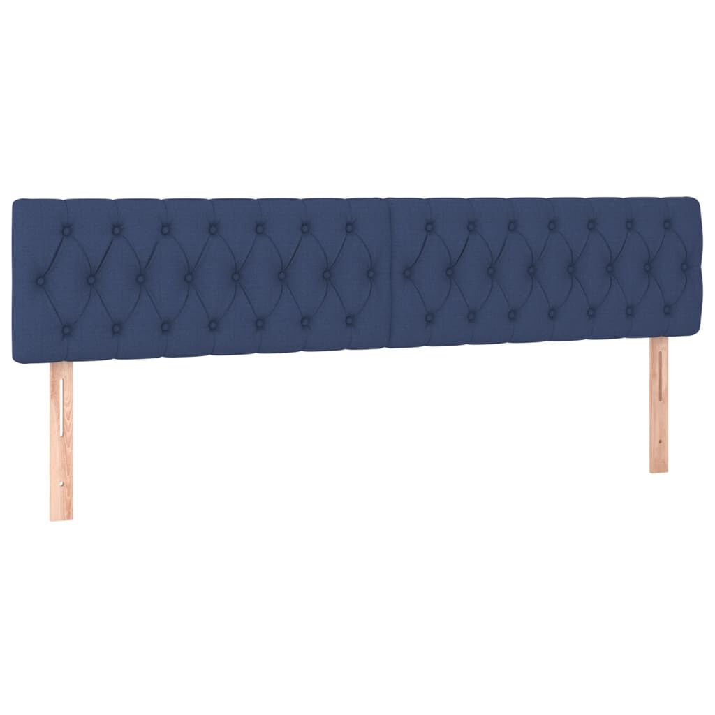 vidaXL Κρεβάτι Boxspring με Στρώμα & LED Μπλε 200x200 εκ. Υφασμάτινο