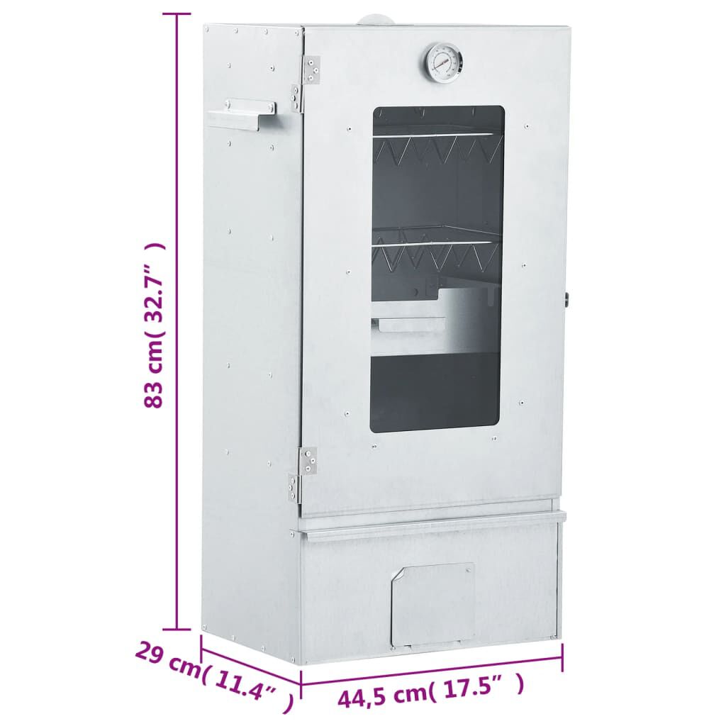 vidaXL Φούρνος Καπνίσματος 44,5 x 29 x 83 εκ. με Πριονίδι 1 κ.