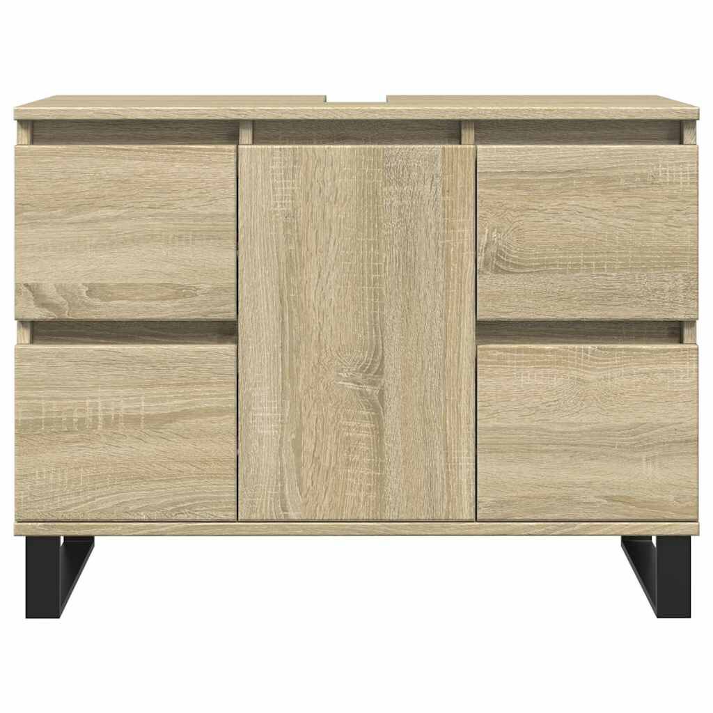 vidaXL Ντουλάπι Μπάνιου Sonoma Δρυς 80 x 33 x 60 εκ. από Επεξεργ. Ξύλο