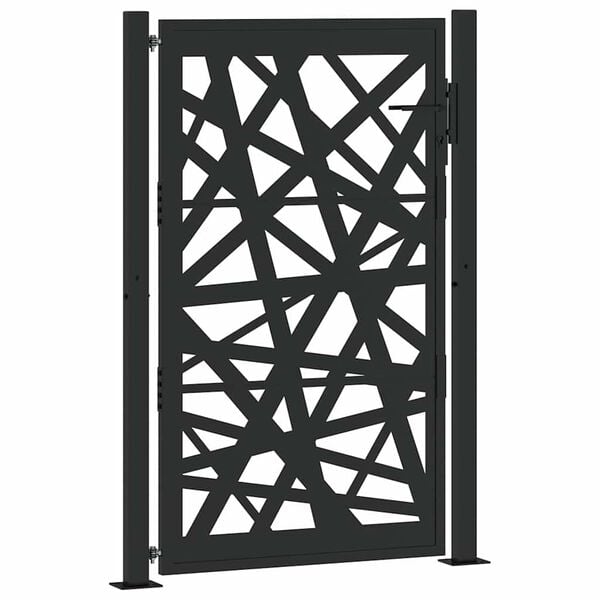 vidaXL Garden Gate Μαύρη 105x155 cm Σχέδιο Ατσάλινο Φωτιστικό
