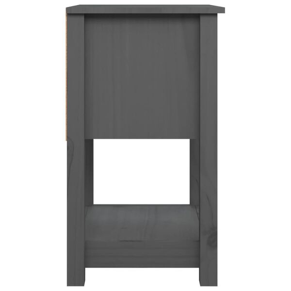vidaXL Κομοδίνα 2 τεμ. Γκρι 40 x 35 x 61,5 εκ. από Μασίφ Ξύλο Πεύκου