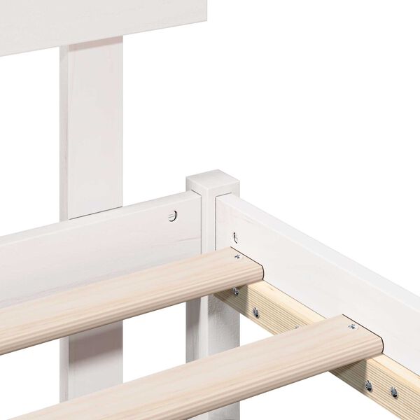 vidaXL Σκελετός Κρεβατιού Λευκό 75 x 190 cm Μασίφ ξύλο πεύκου