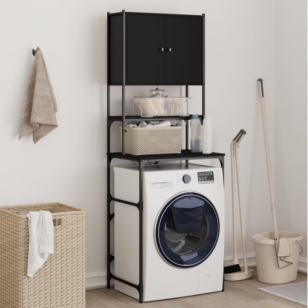 vidaXL Ντουλάπι Πλυντηρίου Μαύρο 68x48,5x194 εκ.