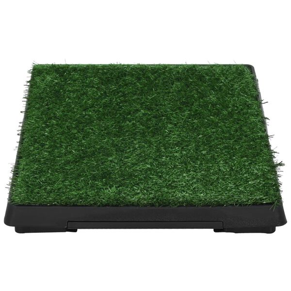 vidaXL Τουαλέτα για Κατοικίδιο Πράσινη 63x50x7 εκ. με Δίσκο/Συνθ. Χλόη