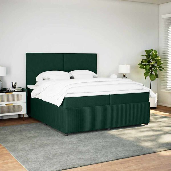 vidaXL &Kappa;&rho;&epsilon;&beta;ά&tau;&iota; Boxspring &mu;&epsilon; &Sigma;&tau;&rho;ώ&mu;&alpha; &Sigma;&kappa;&omicron;ύ&rho;&omicron; &Pi;&rho;ά&sigma;&iota;&nu;&omicron; 200x200&epsilon;&kappa;. &Beta;&epsilon;&lambda;&omicron;ύ&delta;&iota;&nu;&omicron;