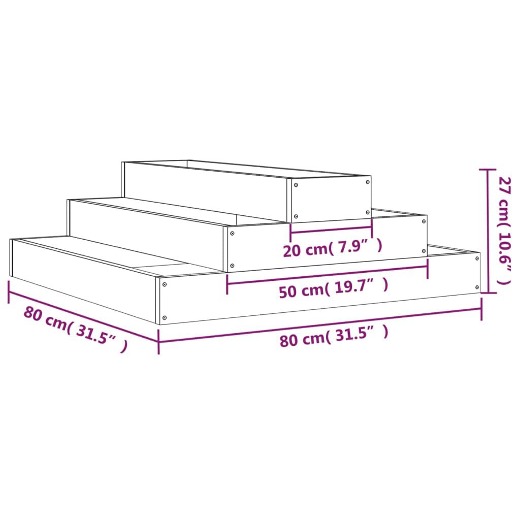 vidaXL Ζαρντινιέρα 80 x 80 x 27 εκ. από Μασίφ Ξύλο Ψευδοτσούγκας