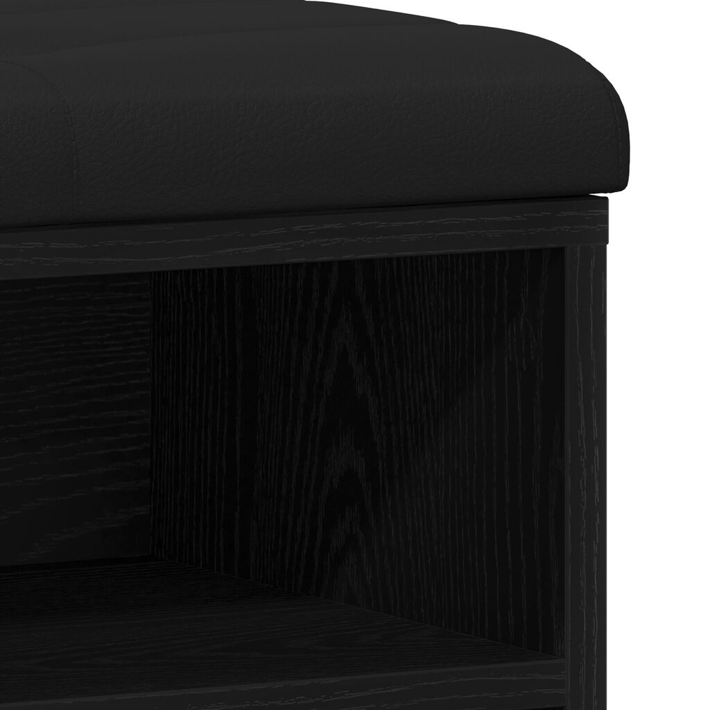 vidaXL Παγκάκι Αποθήκευσης Μαύρη Κέδρος 80x30x48 εκ. Συνθετικό Ξύλο