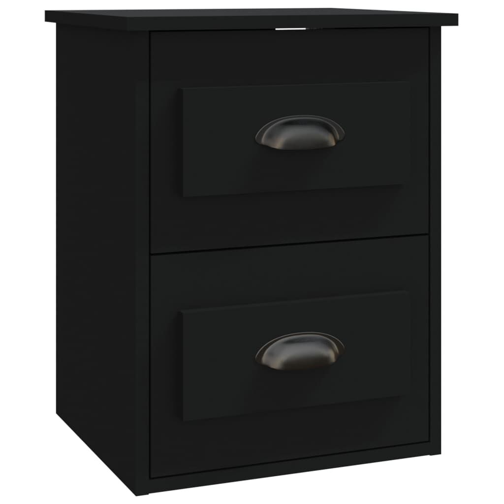 vidaXL Κομοδίνα Επιτοίχια 2 τεμ. Μαύρα 41,5 x 36 x 53 εκ.