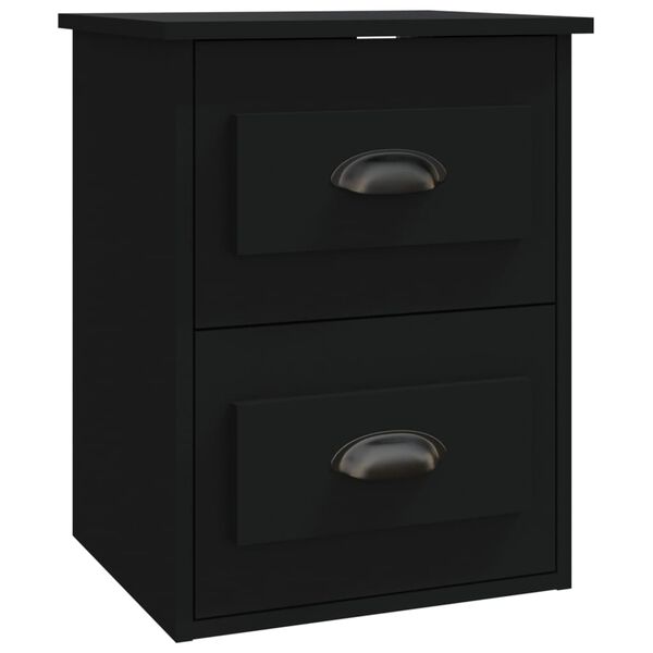 vidaXL Κομοδίνα Επιτοίχια 2 τεμ. Μαύρα 41,5 x 36 x 53 εκ.