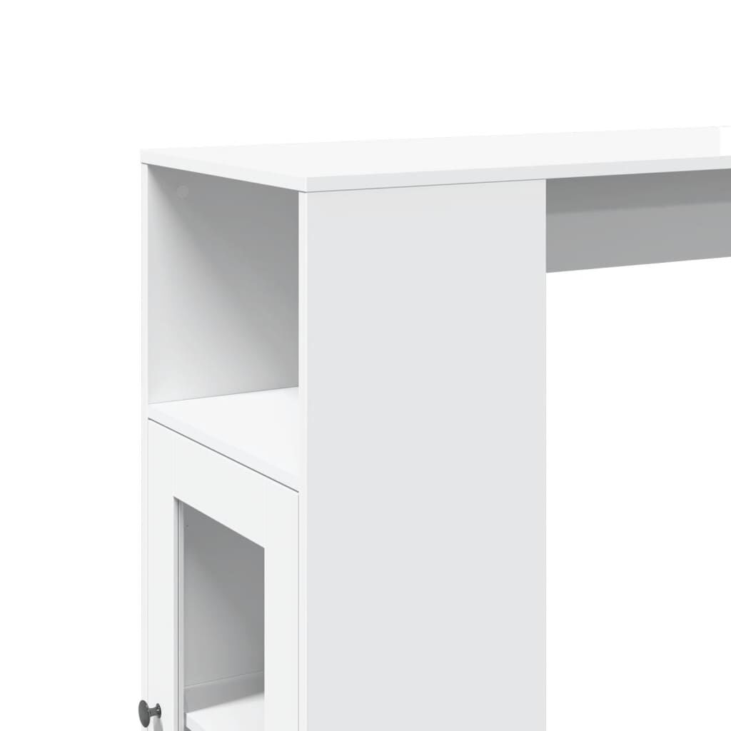 vidaXL Τραπέζι Μπαρ με Ράφια Λευκό 101x40x103,5 εκ. Επεξεργ. Ξύλο