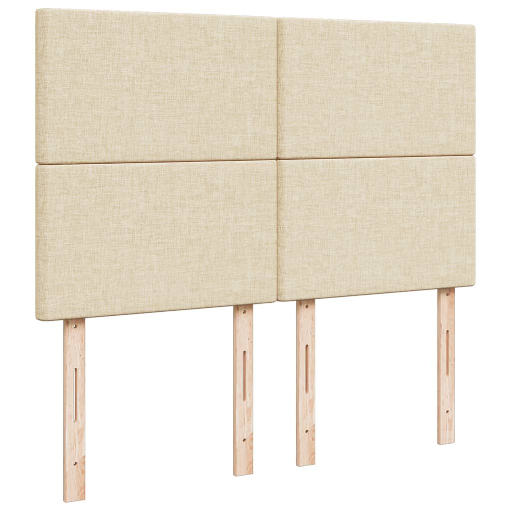 vidaXL Κρεβάτι Boxspring με Στρώμα Κρεμ 140x200 εκ. Υφασμάτινο