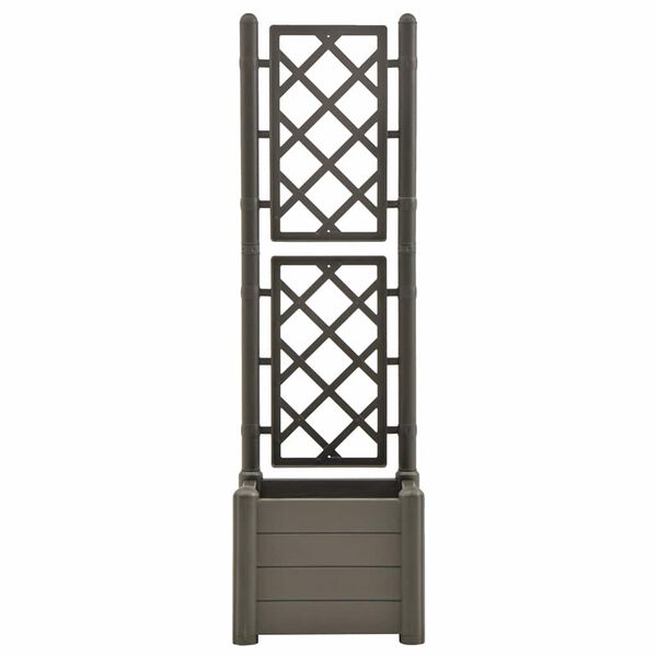 vidaXL Ζαρντινιέρα Κήπου Καφασωτό Ανθρακί 43x43x142 εκ Πολυπροπυλένιο