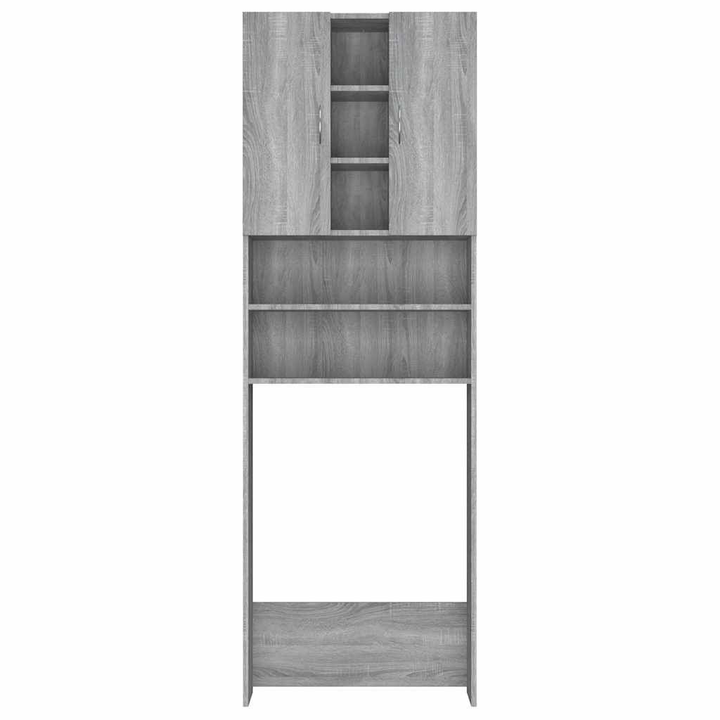 vidaXL Ντουλάπι Πλυντηρίου Γκρι Sonoma 64 x 25,5 x 190 εκ.