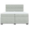 vidaXL Κρεβάτι Boxspring με Στρώμα Ανοιχτό Γκρι 200x200 εκ. Βελούδινο