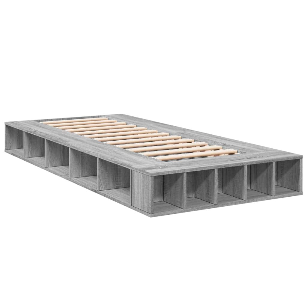 vidaXL Πλαίσιο Κρεβατιού Γκρι Sonoma 90 x 190 εκ. Επεξεργασμένο Ξύλο