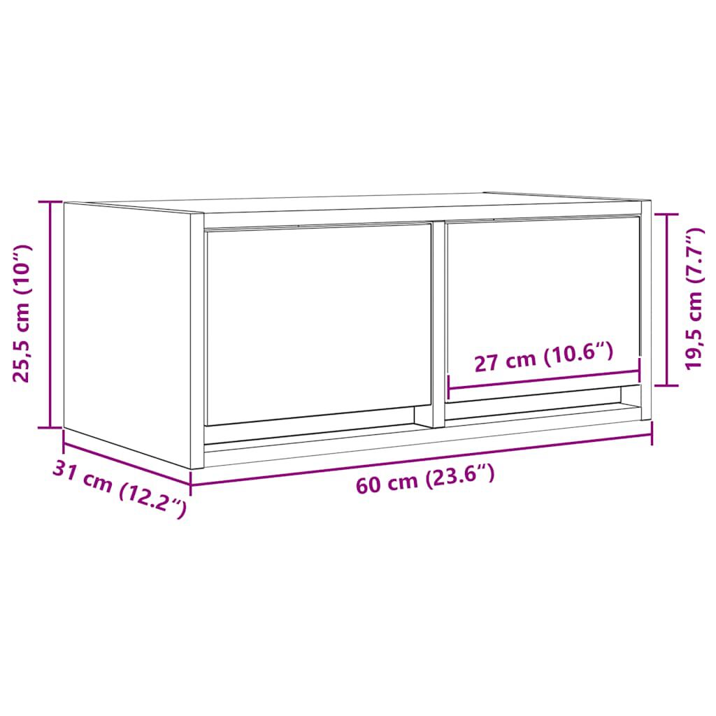 vidaXL Έπιπλα Τηλεόρασης 2 τεμ. 60x31x25,5 εκ. Επεξεργασμένο Ξύλο