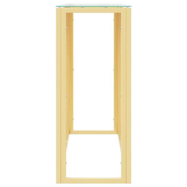vidaXL Τραπέζι Κονσόλα 110x30x70 εκ. από Ανοξείδωτο Ατσάλι και Γυαλί