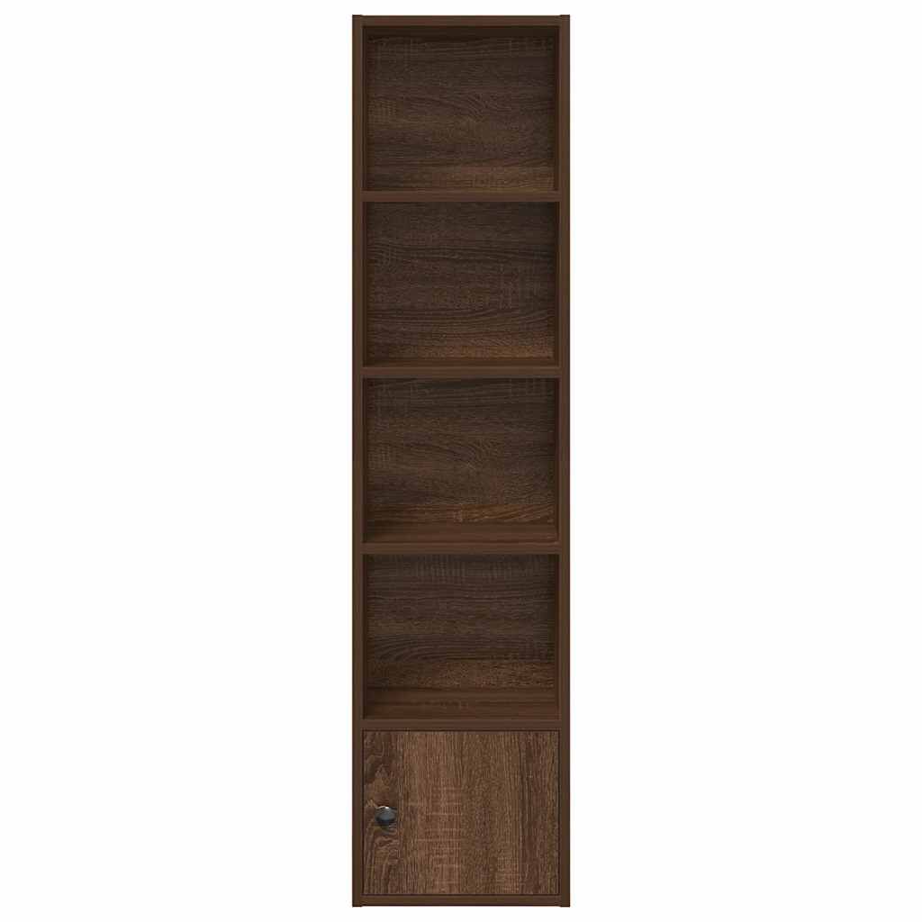 vidaXL Βιβλιοθήκη Καφέ Δρυς 31x24x127 εκ. από Επεξεργασμένο Ξύλο