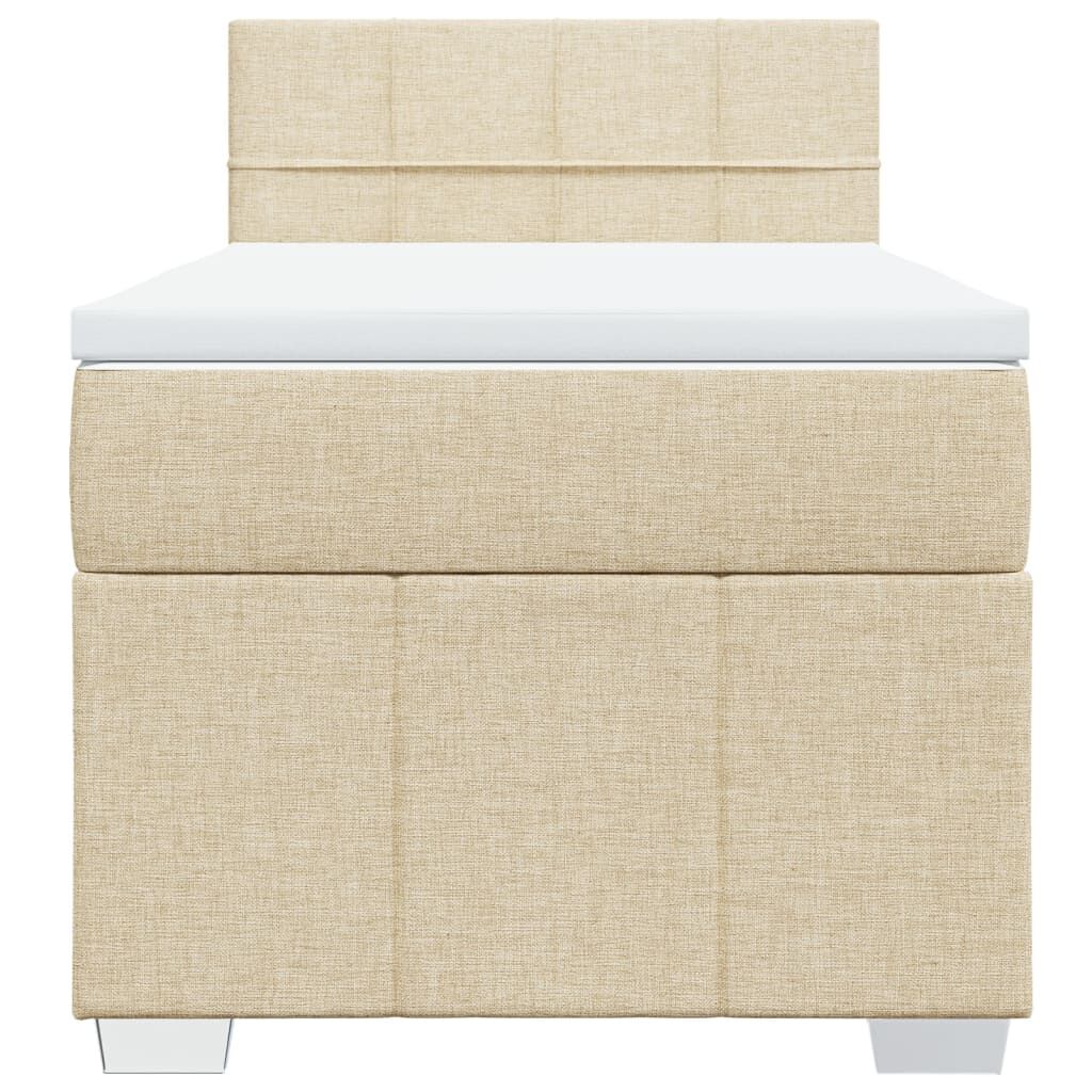 vidaXL Κρεβάτι Boxspring με Στρώμα Κρεμ 80 x 200 εκ. Υφασμάτινο