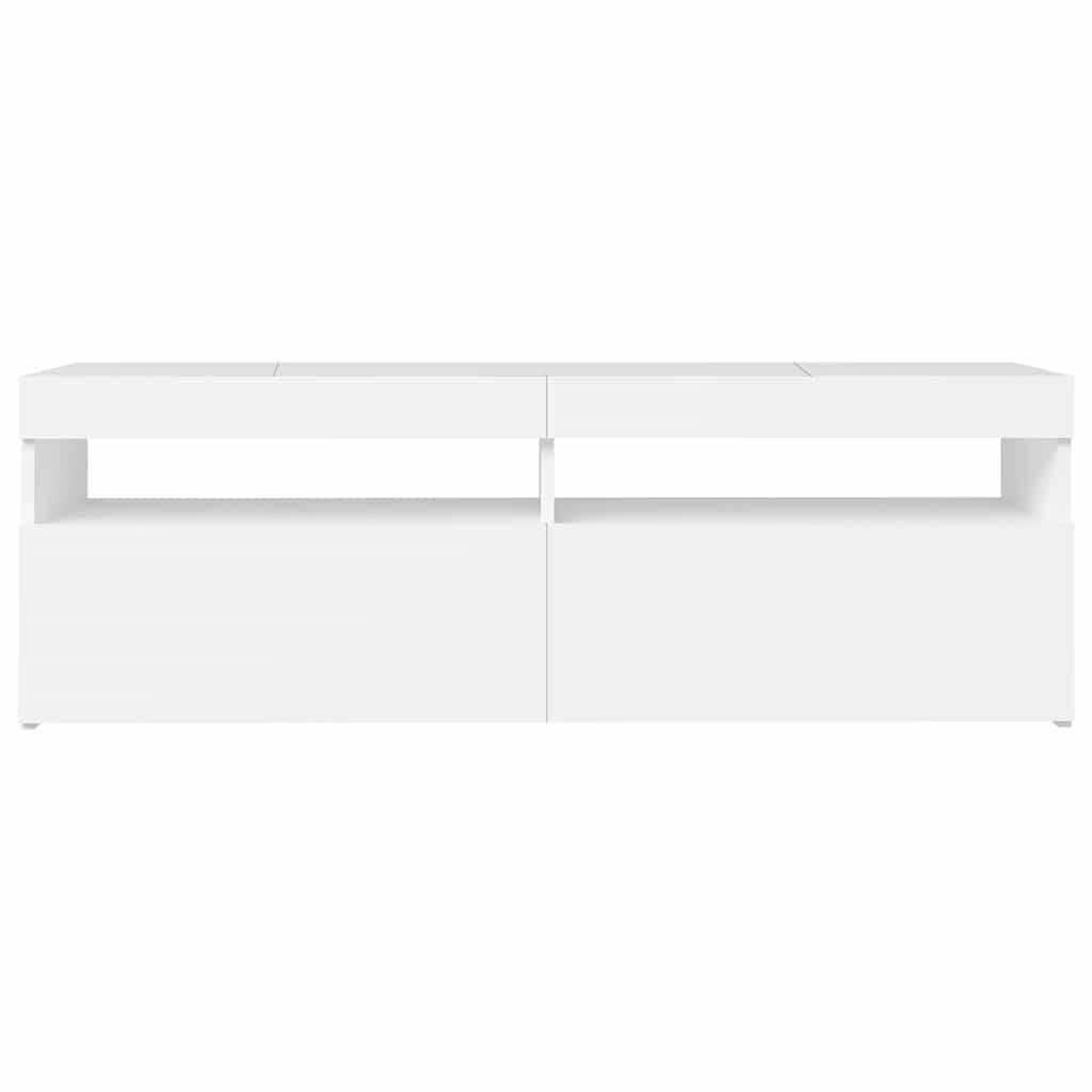 vidaXL Έπιπλο Τηλεόρασης με LED Καφέ Λευκό 120x30x50 εκ.