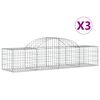 vidaXL Συρματοκιβώτια Τοξωτά 3 τεμ. 200x50x40/60 εκ. Γαλβαν. Ατσάλι