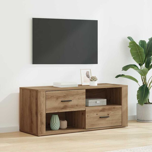 vidaXL &Nu;&tau;&omicron;&upsilon;&lambda;ά&pi;&iota; TV Artisan Oak 100 x 35 x 40 &epsilon;&kappa; &Epsilon;&pi;&epsilon;&xi;&epsilon;&rho;&gamma;&alpha;&sigma;&mu;έ&nu;&omicron; &xi;ύ&lambda;&omicron;
