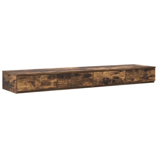 vidaXL Συρτάρια κρεβατιού Καπνιστή δρυς 135 x 36.5 x 16.5 εκ