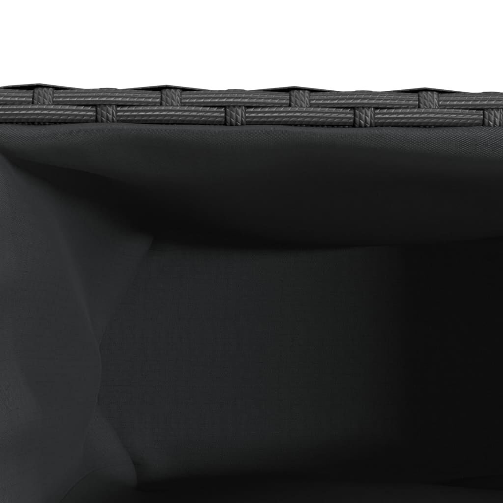 vidaXL Ζαρντινιέρα Κήπου Μαύρη 90x20x40εκ. Συνθ. Ρατάν με 2 Γλάστρες