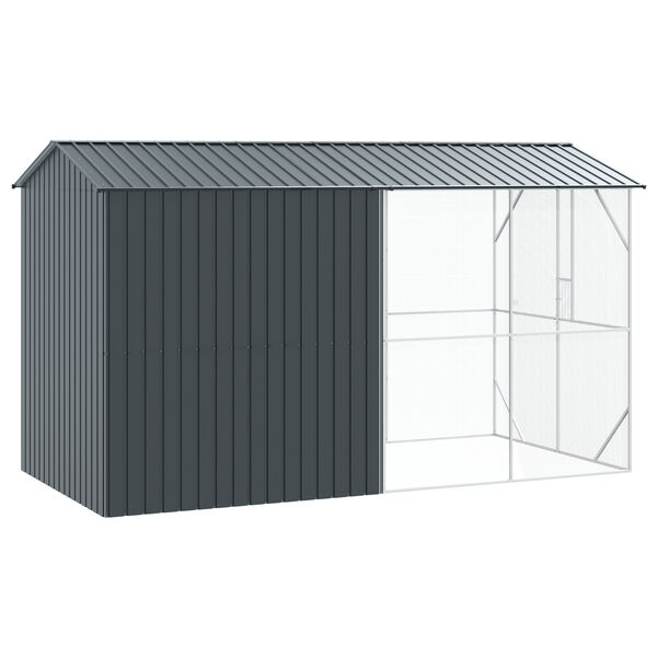 vidaXL Κλουβί Πουλιών με Προέκταση Ανθρακί 210x442x247 εκ. Χάλυβας